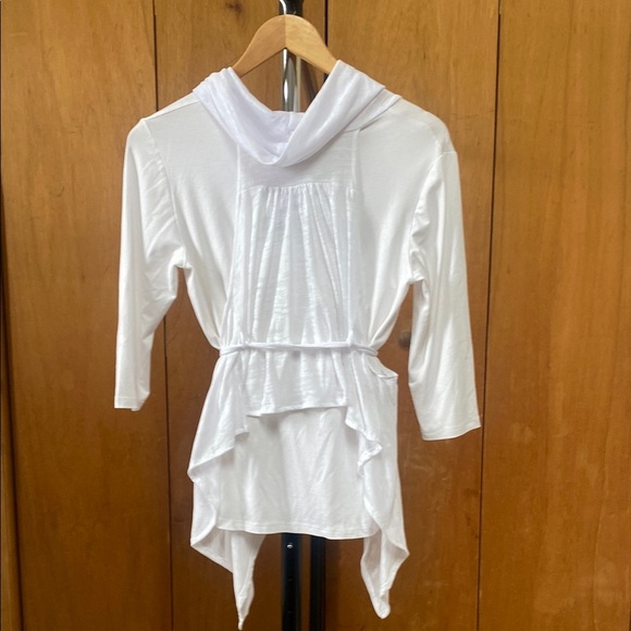 Ronen Chen Womens White Alona Cowl Neck Wrap Top sz 2 - Picture 10 of 10